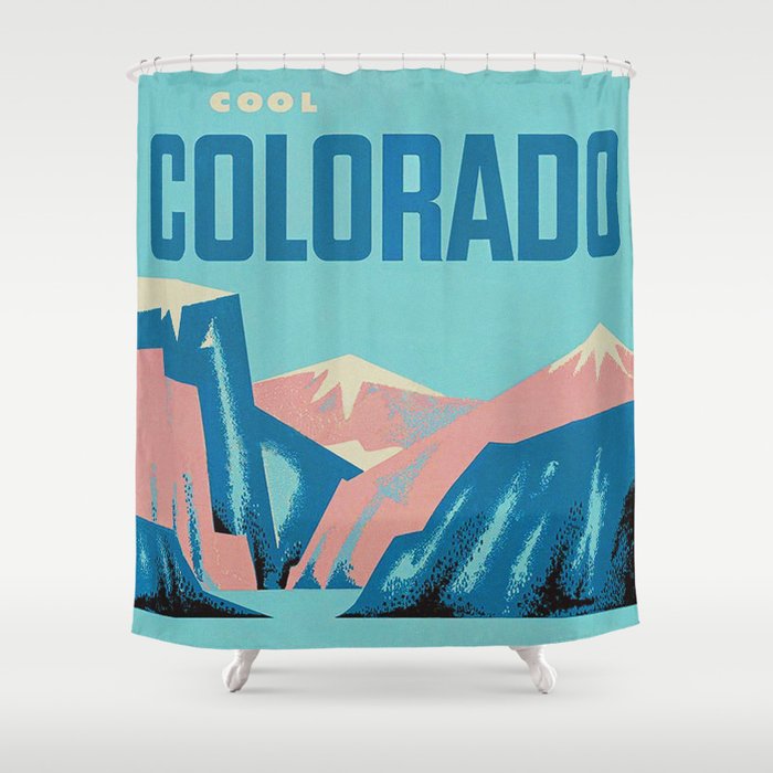 Cool Colorado Retro Vintage Travel Poster Shower Curtain By Cool Colorado Retro Vintage Travel Poster Shower Curtain By Vintagevault Society6