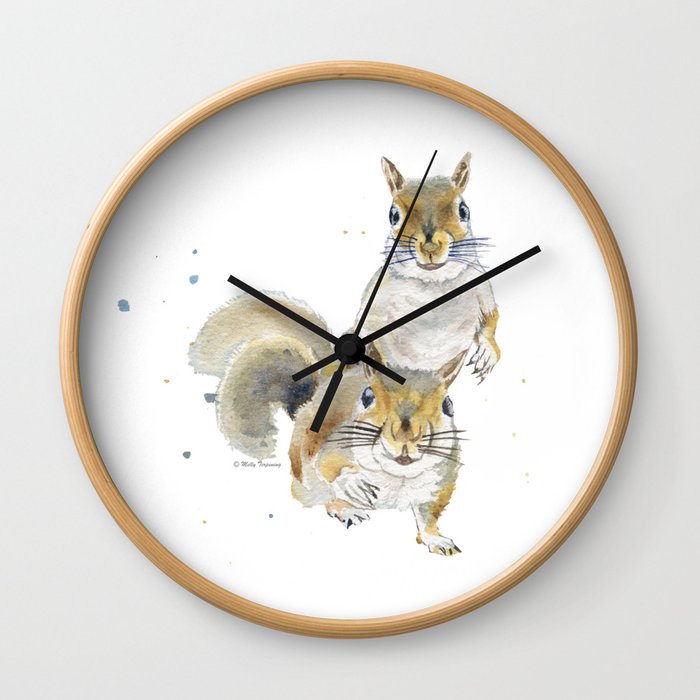 Two Squirrels Wall Clock