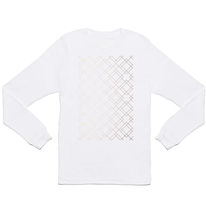 Simply Mod Diamond White Gold Sands on White Long Sleeve T Shirt