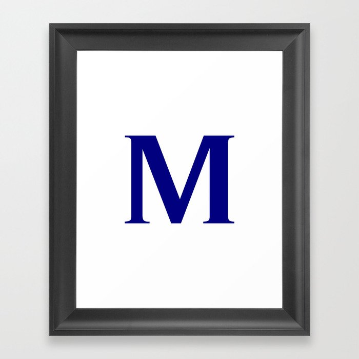 M MONOGRAM (NAVY & WHITE) Framed Art Print