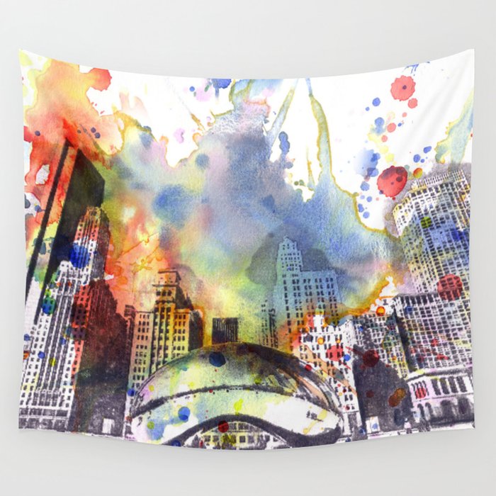 Cityscape tapestry on sale