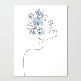 Blue Bloom Girl Canvas Print