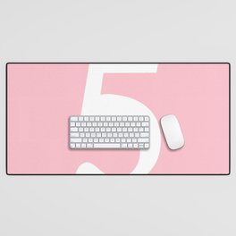 5 (WHITE & PINK NUMBERS) Desk Mat