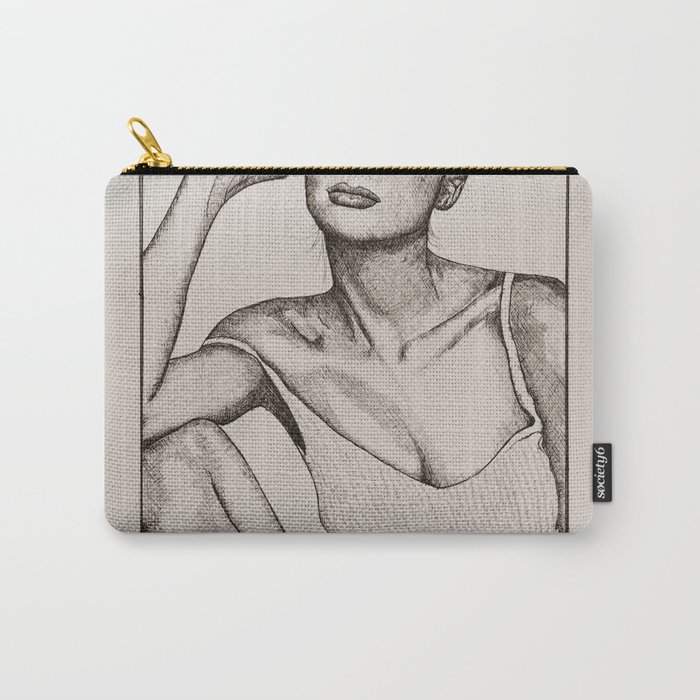 Girl in the Sun Sketch by Monika Carry-All Pouch
