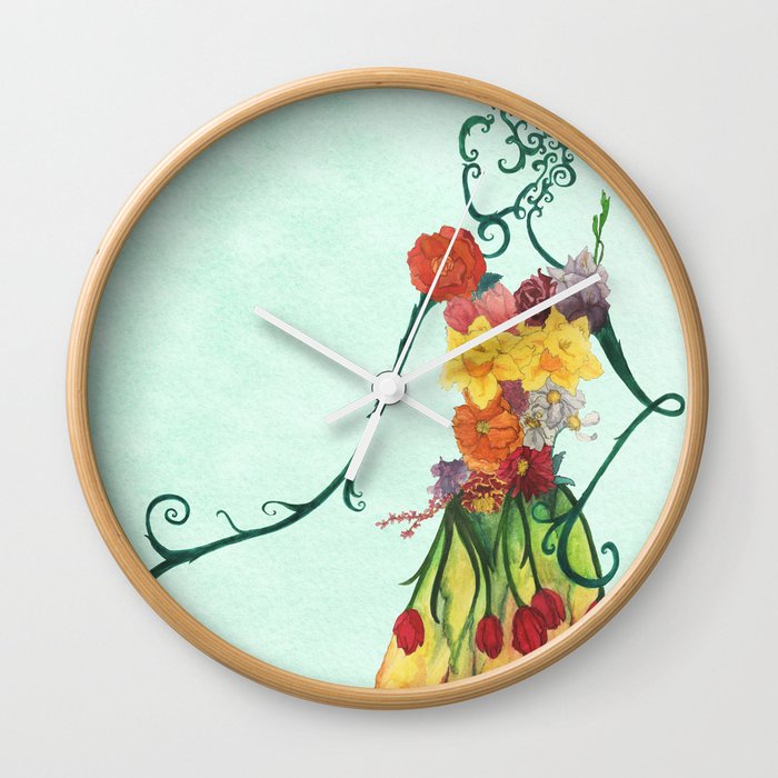 Female Floral Wall Clock