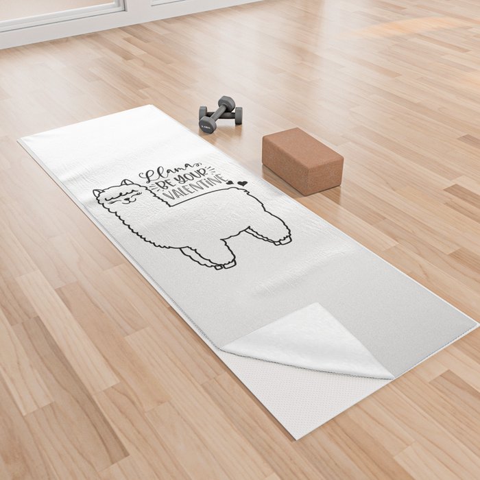 Llama Be Your Valentine Yoga Towel