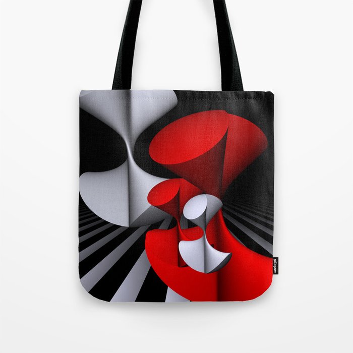 3D in red, white and black -11- Tote Bag