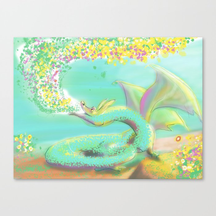 Flower Dragon Canvas Print