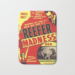 Reefer Madness Film Bath Mat | Reefer, Madness, Marijuana, Art, Drawing, Movie, Drugs, 420, Maryjane, Weed 