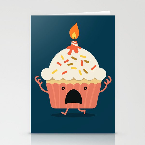 Cupcake on fire Stationery Cards