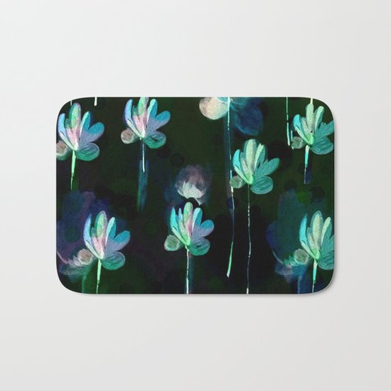 Painterly Evening Floral Abstract Bath Mat