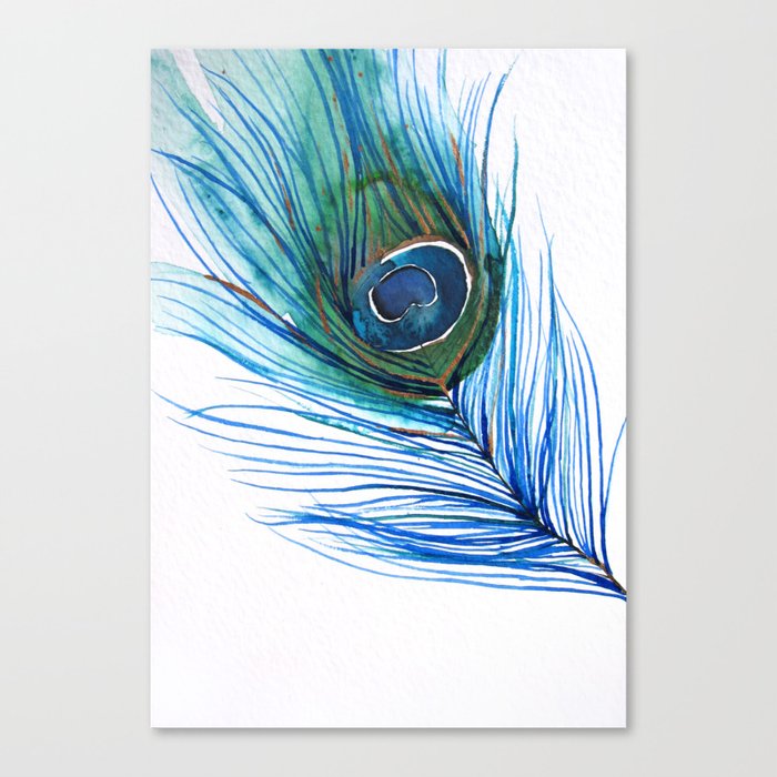 Peacock Feather I Canvas Print by Christine Lindstrom | Society6