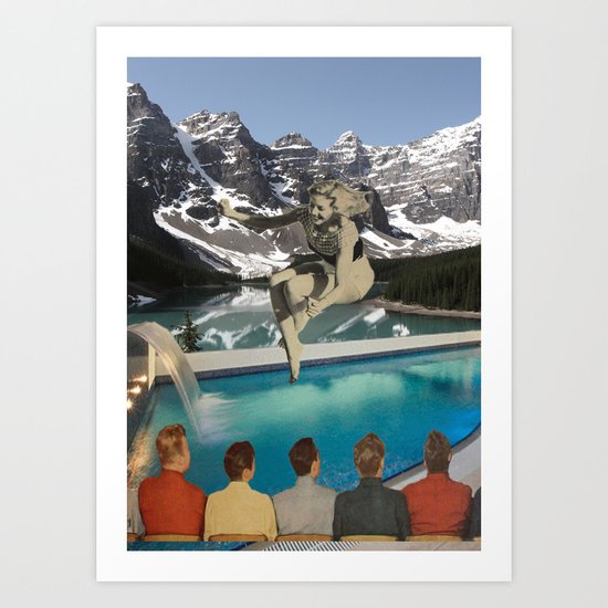 Poolside Olympics Art Print