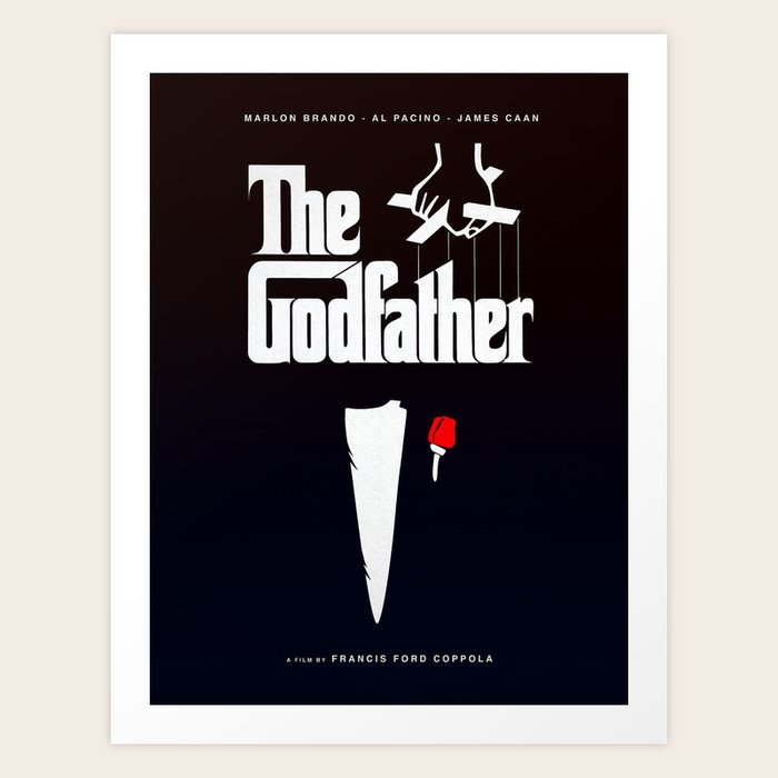 The Godfather 1972 Minimalist Movie Poster Art Print By