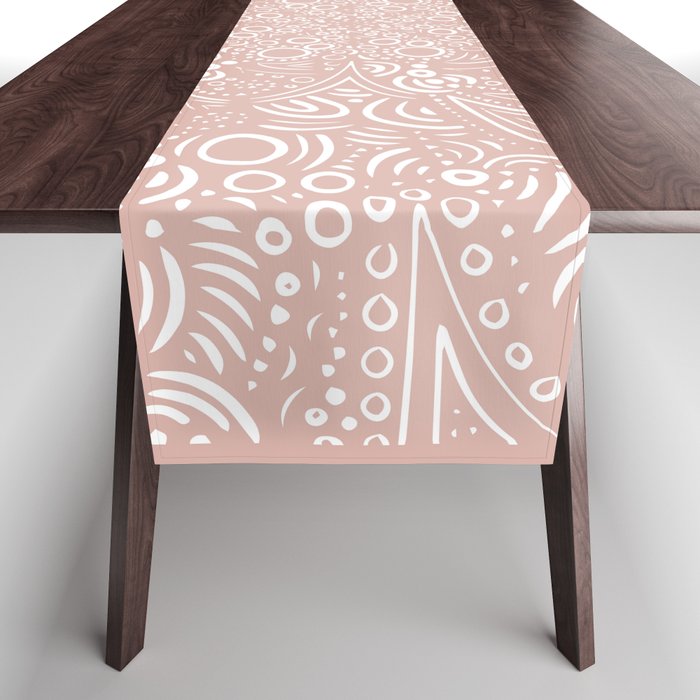 Intricate Mandala Dusty Pink Table Runner