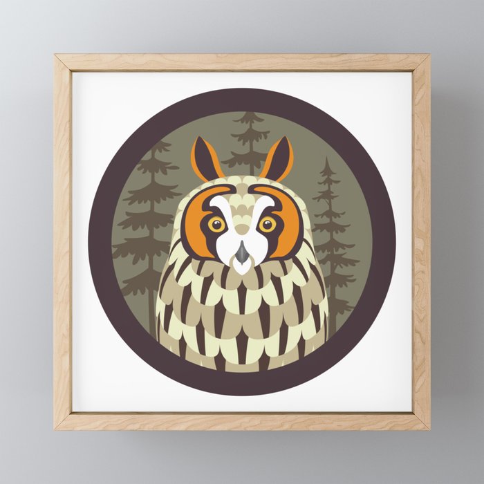 Long-eared Owl Framed Mini Art Print