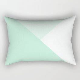 Mint Green Geometric Triangle Solid Color Block Spring Summer Rectangular Pillow