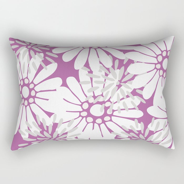Summer Flowers Purple Rectangular Pillow