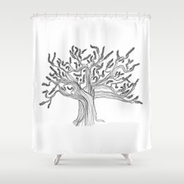 Tree Drawing: Oak of Righteousness Shower Curtain