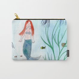 Cute Mermaid Watercolor Illustration Carry-All Pouch