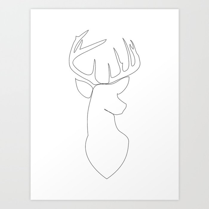 dear deer - one line Art Print