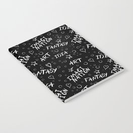 Fantasy pattern with art words Notebook