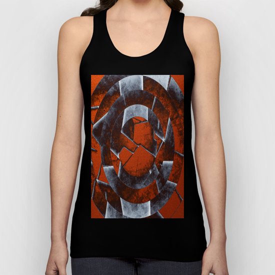 Concentric Rust - Abstract, geometric, tectured art in rustic brown, black and white Unisex Tank Top