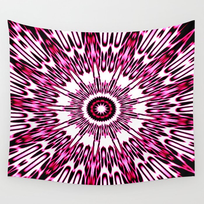 Pink White Black Explosion Wall Tapestry