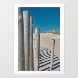 Wooden posts on the beach | Bloemendaal aan Zee | the Netherlands | landscape photography Art Print