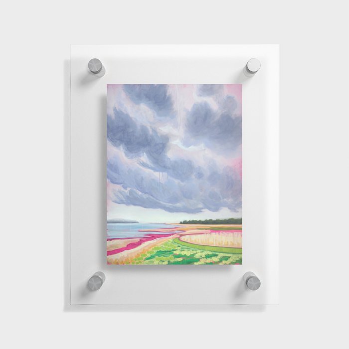 Vertical landscape art with clouds Floating Acrylic Print