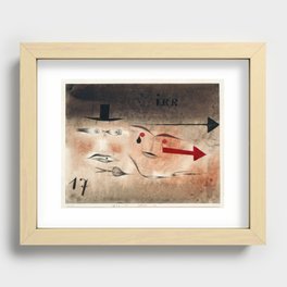 Abstract Red Arrows on White and Gray Recessed Framed Print