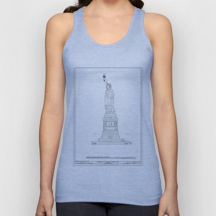Statue of Liberty Blueprint Tank Top