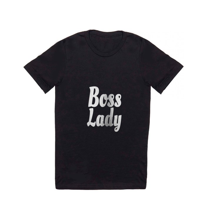 Boss Lady in Cursive Silver T Shirt