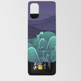 Night Abstract Traditional Japanese Wave Art Landscape - Ukiyo E Art Android Card Case