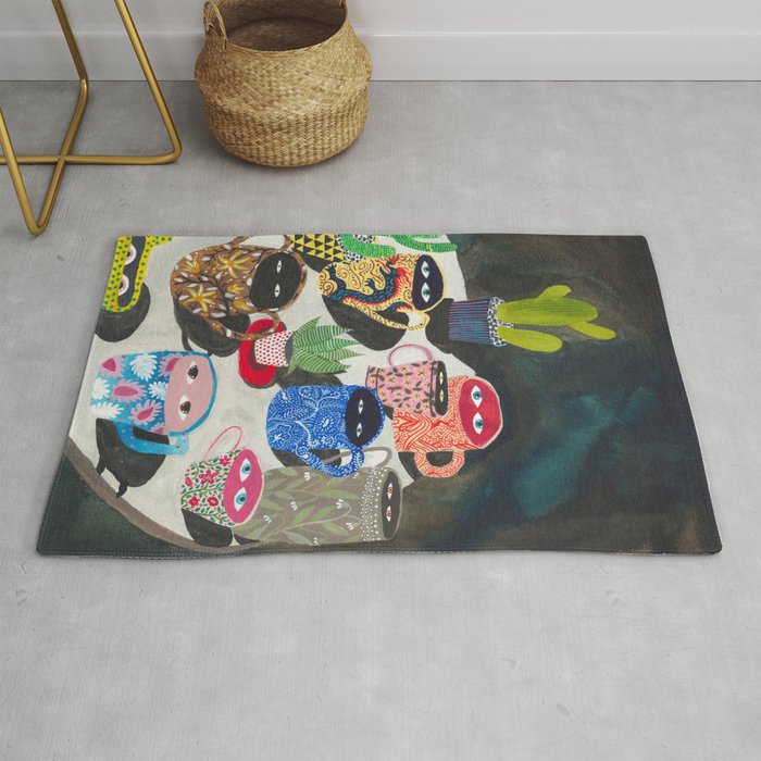 Suspicious mugs Rug