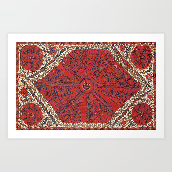 Suzani Textile Uzbekistan 18th Century Art Print