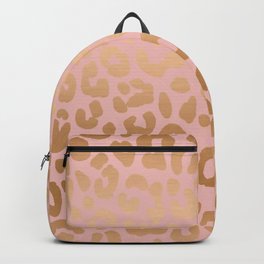 Luxury Rose Gold Pink Leopard Skin Backpack