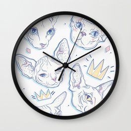 Sphynx Kitties Wall Clock | Drawing, Sphinxes, Animalprint, Animal, Cutecats, Kitties, Pinkcat, Catprint, Catvariety, Digital 