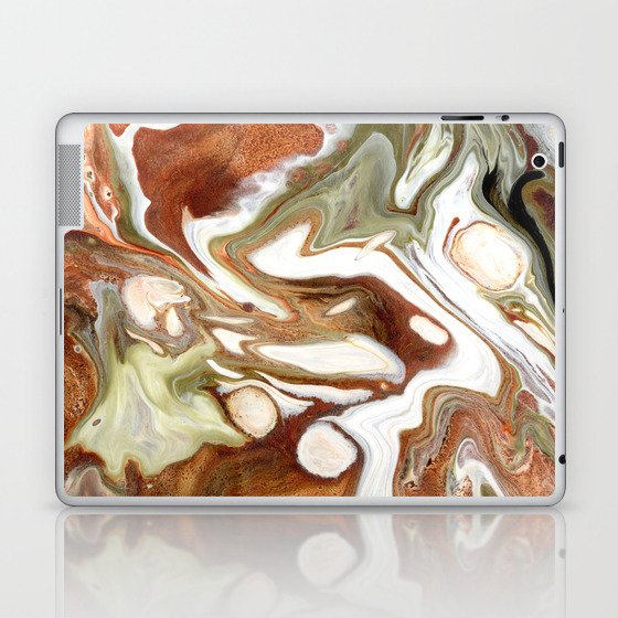 Umber Ochre Sage White Coffee Swirl Laptop & iPad Skin