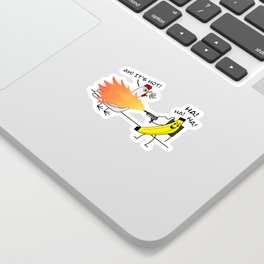 Banana Chicken Flame Thrower // designed by Banana Man Sticker