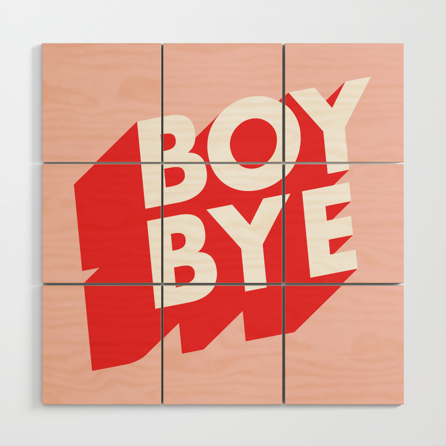 Boy Bye Funny Poster Typography Graphic Design In Red And Pink