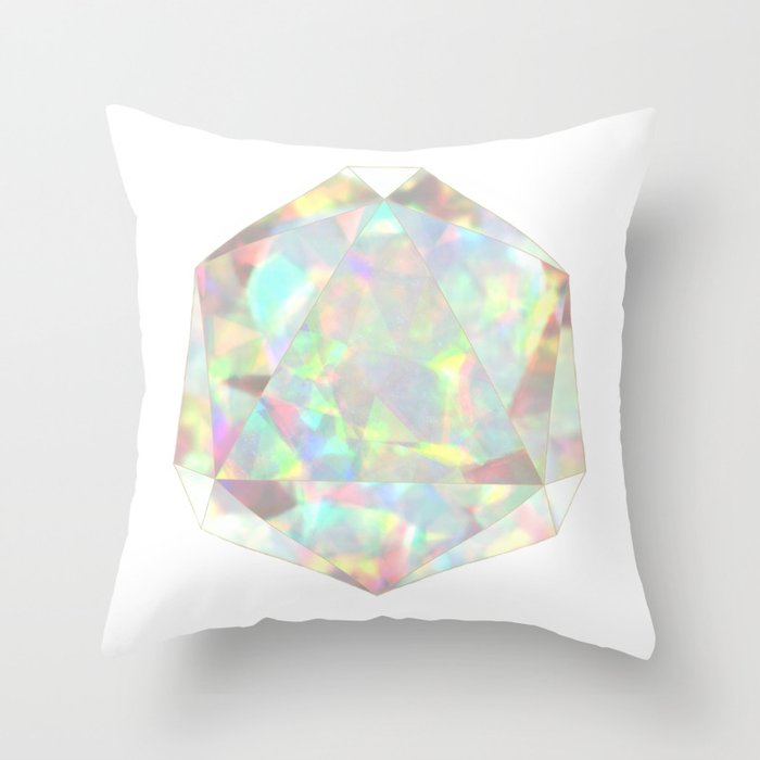 Milky White Opal Throw Pillow