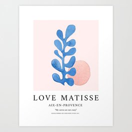 Love Matisse Exhibition 3 - Watercolor leaf abstract Art Print