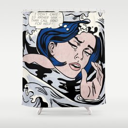 Lichtenstein's 1963 Drowning Girl Shower Curtain