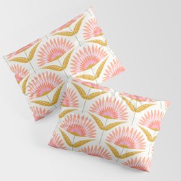 Mod Deco Flowers - Pink & Mustard Pillow Sham