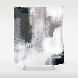 Abstract painting. Hand painted trendy artwork. Natural colours. Contemporary art. Shower Curtain
