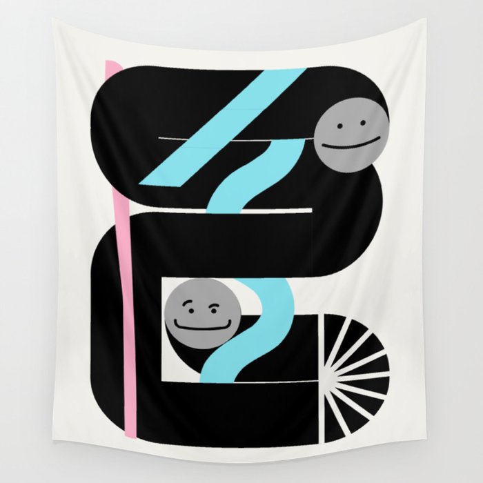 Smiley in the pipeline Wall Tapestry