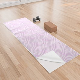 Pastel Pink Stripes Shells Yoga Towel
