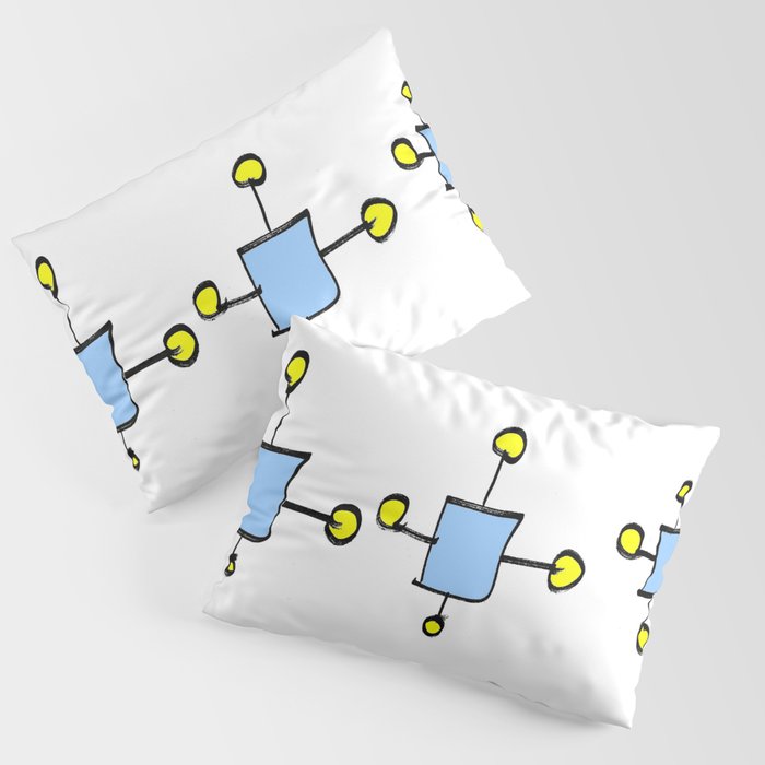 Blue square and his friends Pillow Sham