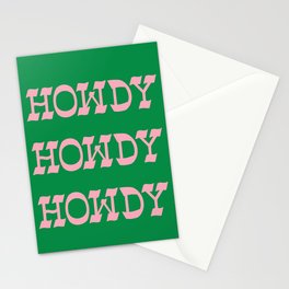 Howdy Howdy!  Pink and Green Stationery Cards | Howdy, Texas, Boots, Cowgirl, Cowboy, Western, Yeehaw, Partner, Dallas, Houston 